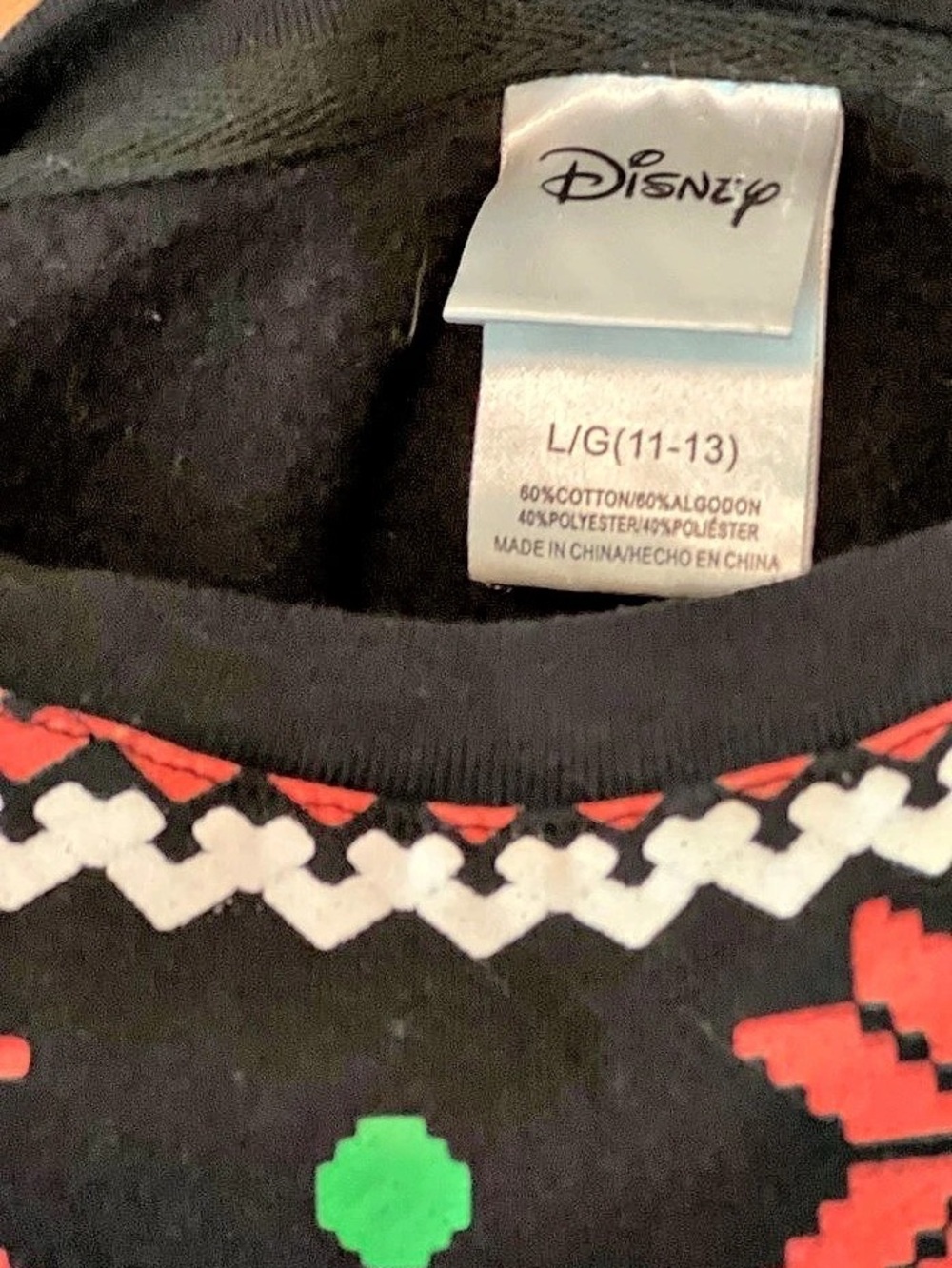 Disney Mickey Mouse I Can Explain Holiday Sweatshirt Black & Red - Picture 3 of 7
